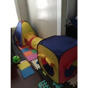 3-in-1 Kids Pop-Up Play Tent, Crawl Tunnel, & Ball Pit Set with 50 Play Ball